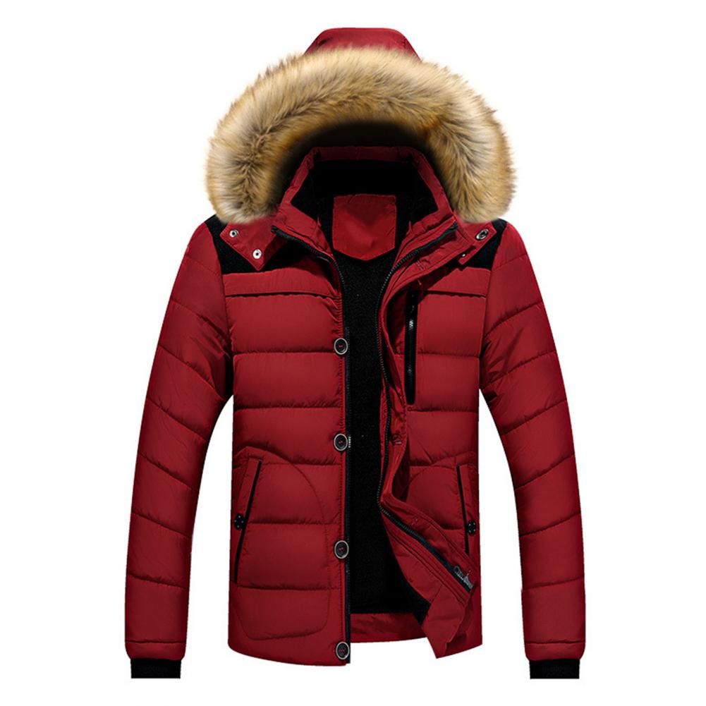 Men Padded Extra Thick Hooded Jacket Detachable Hat Puffer Jacket Coat - MPJ3085