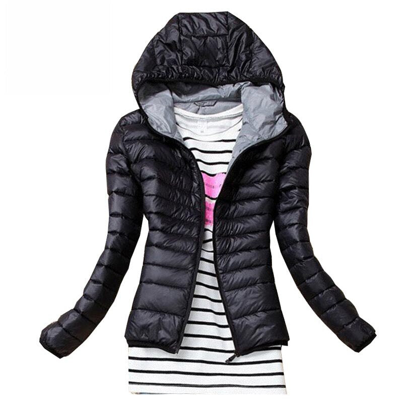 Women Basic Jacket Coat Female Slim Hooded Cotton Coats Casual Jackets 5 colors Plus Size XXXL - WPJ3046