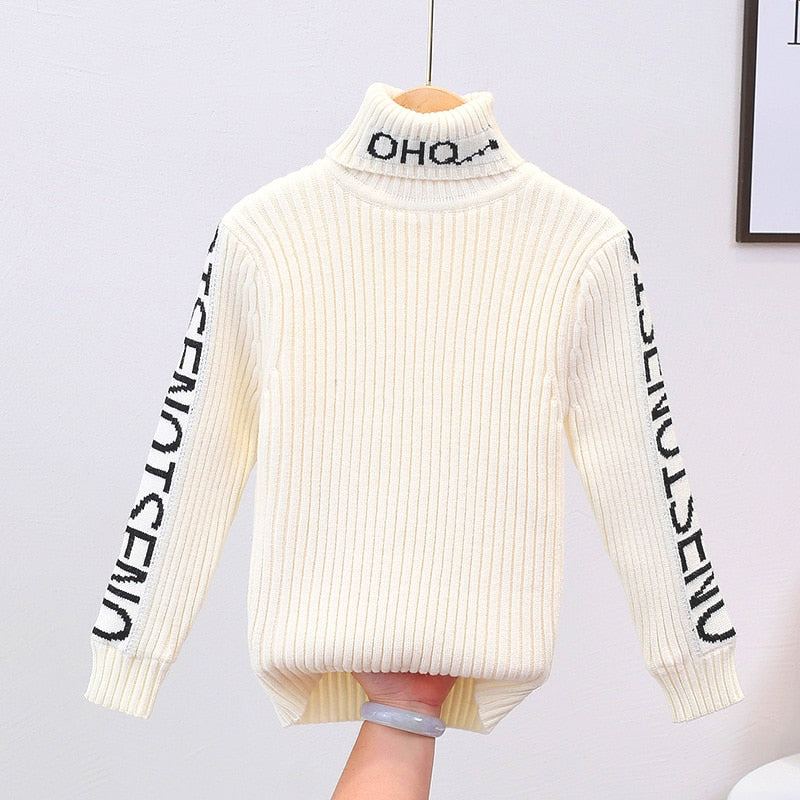 Kid Boys Girls Sweater Winter Clothes New Knit Turtleneck Clothing High Quality Infant Warm - KGST2499