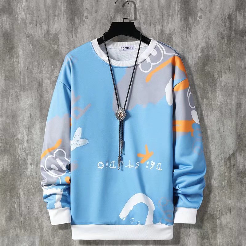 Men's O-Neck Spring and Autumn Japan Fashion Streetwear Sweatshirt Casual Clothing Pullover - MSS2321