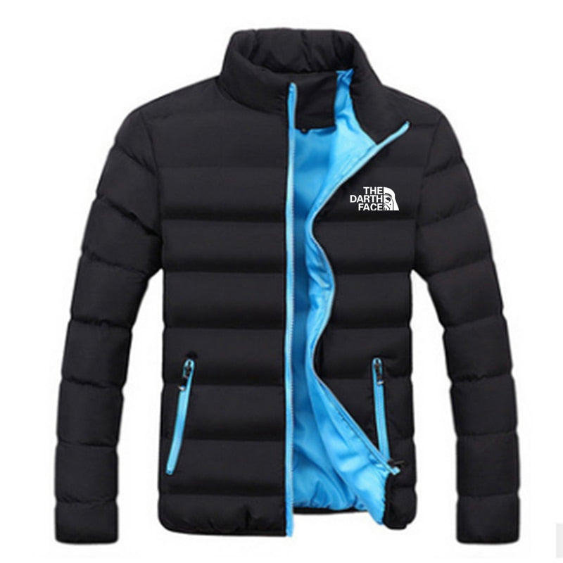 Men's Fashion Stand Collar Padded Jacket Zipper Padded Windproof Riding Cotton Clothes Street Tops - MPJ3080