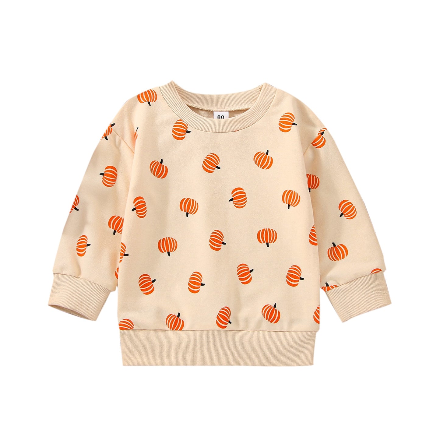 Baby Sweatshirts Clothes for Kids Boy Girl Long Sleeve Crew Neck Pumpkin/Ghost Print Sweatshirts Clothes - TBS2105