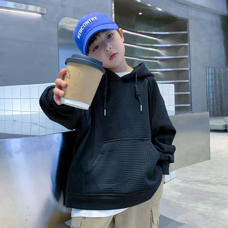 Boys Child Hooded Spring Hot Sale Solid Casual Sweatshirt Casual Cotton Teenage Long Sleeve Clothes - KBH2028