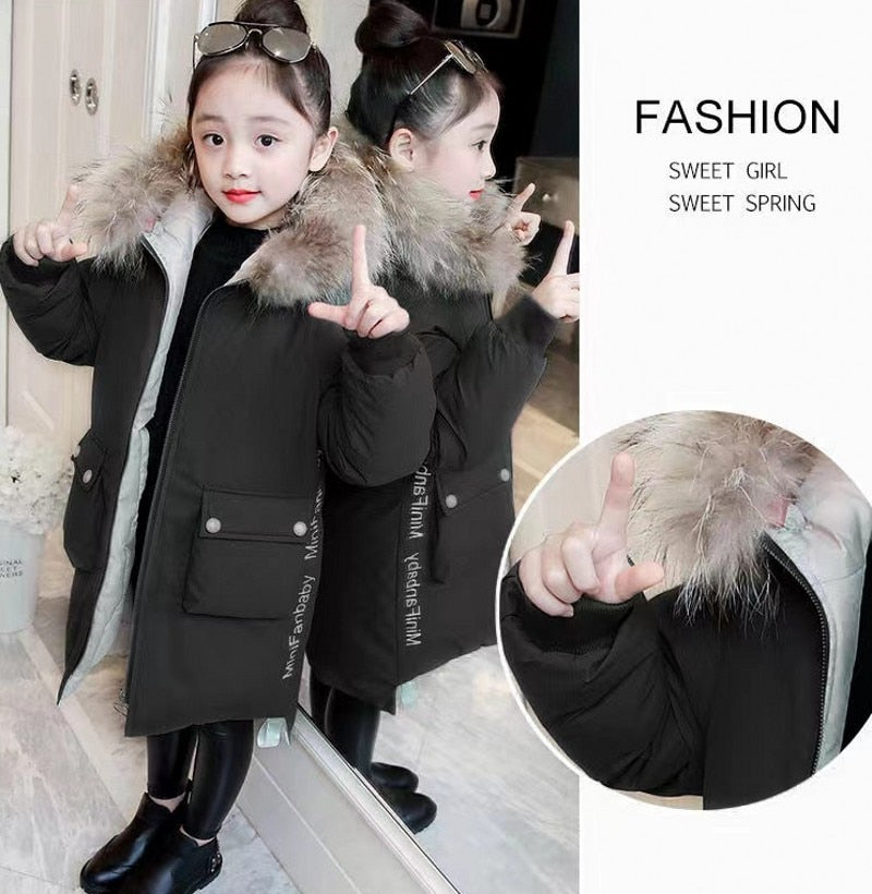 Kids Girls Down Padded Jacket Thickness Coats Winter Autumn Fashion Outerwear - GPJ2784