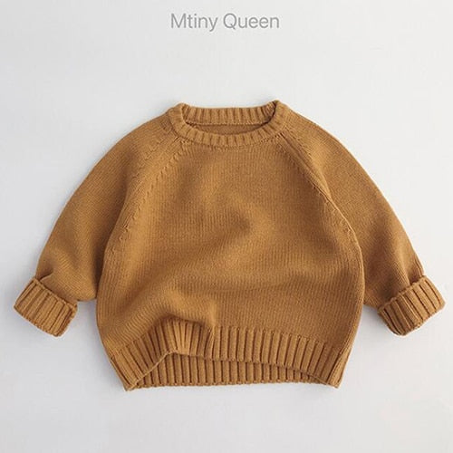 Baby Dot Knitted Pullover Tops Baby Boys Girls Pullover Sweater Autumn Spring Baby Causal Loose Sweaters - BTBCS2543