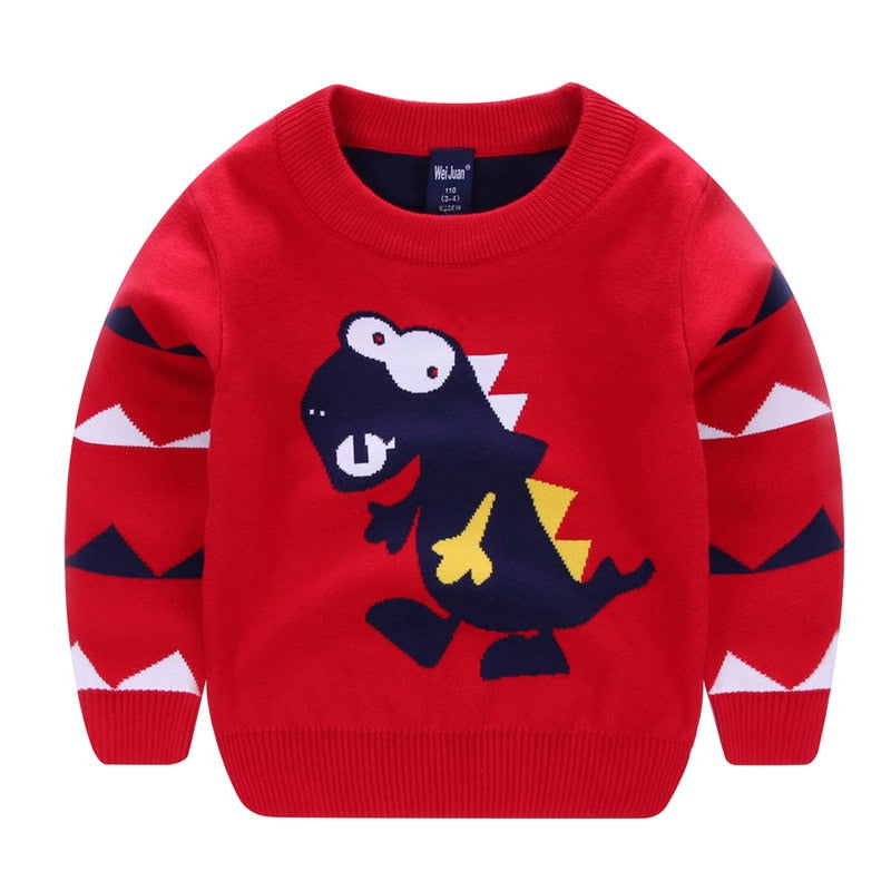 Kid Boys Sweater Autumn Children Striped Car Knitwear Fashion Boy Long Sleeve Sweater 3-7 Year Pullover - KBST2503
