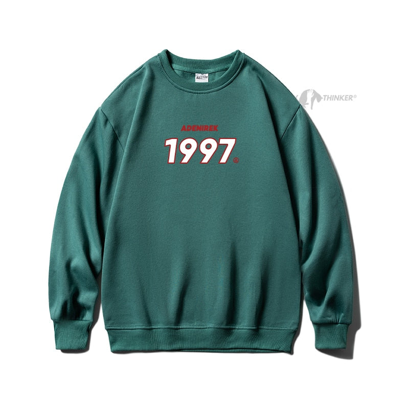 Men Warm Fleece Casual Sweatshirts 1997 Printed Men Pullovers Top - MSS2311