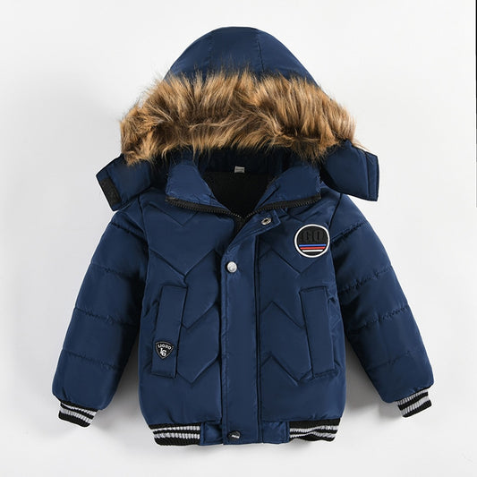 Kids Jackets For Baby Boys Clothes Children's Warm Thickened Hooded Outerwear Coat For 3-5Y - KBPJ3112
