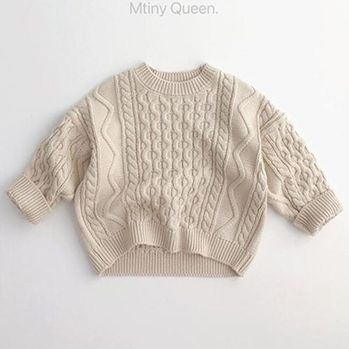 Knitted Sweaters High Collar Solid Baby Boys Girls Pullover Sweater Autumn Spring  Kids Pullover Sweaters - BTBCS2545