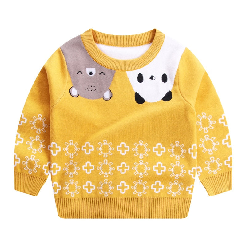 Kids Boys Girls Winter Sweater Pullover Children Knitted Cartoon Long Sleeve Sweater - KBST2513