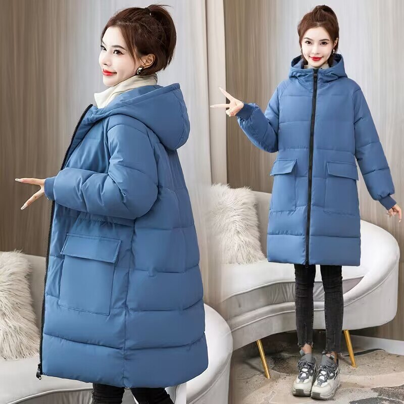 Women Padded Hooded Female Thicken Warm Jacket Cotton Padded Loose Snow Coat windbreake Outwear 8XL - WPJ3039