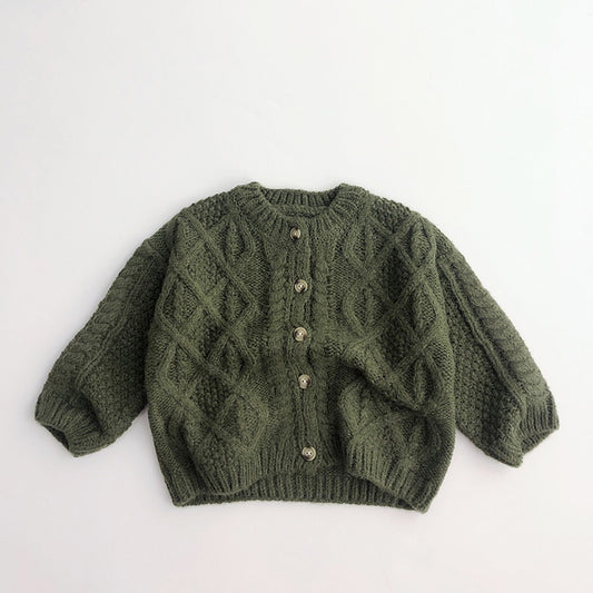 Kids Clothes Single Breast Girls Sweater Brief Style Boys Cardigans Knitted Sweater 1-7Y - BTGCS2453