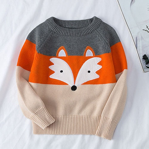 Kid Cartoon Sweater Casual Loose Pullover Sweater Baby Girls Boys Knitted Clothes Autumn Spring Girls Boys Pullover - KGST2401