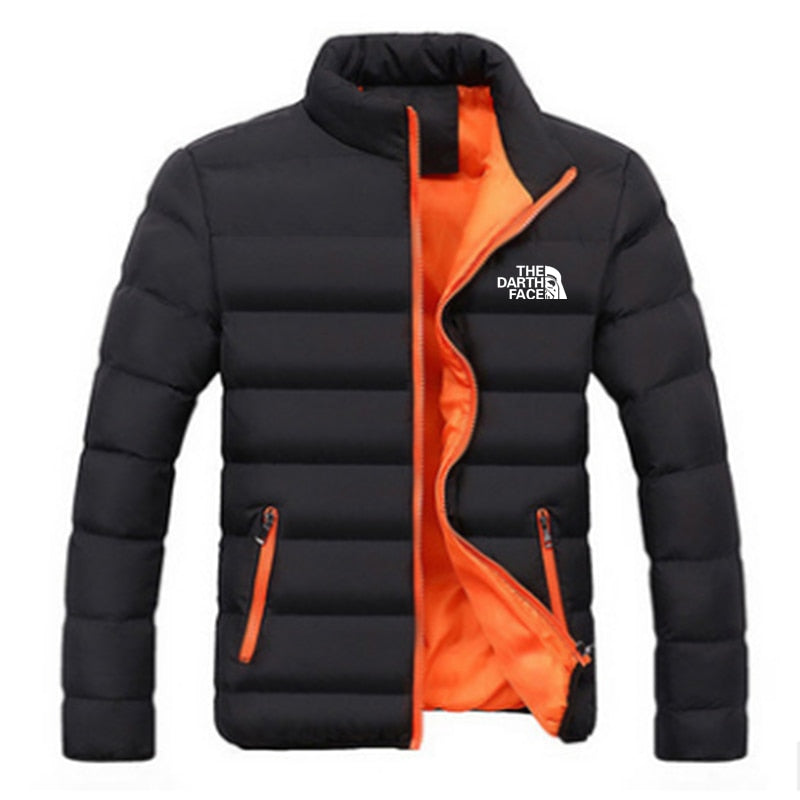Men's Fashion Stand Collar Padded Jacket Zipper Padded Windproof Riding Cotton Clothes Street Tops - MPJ3080