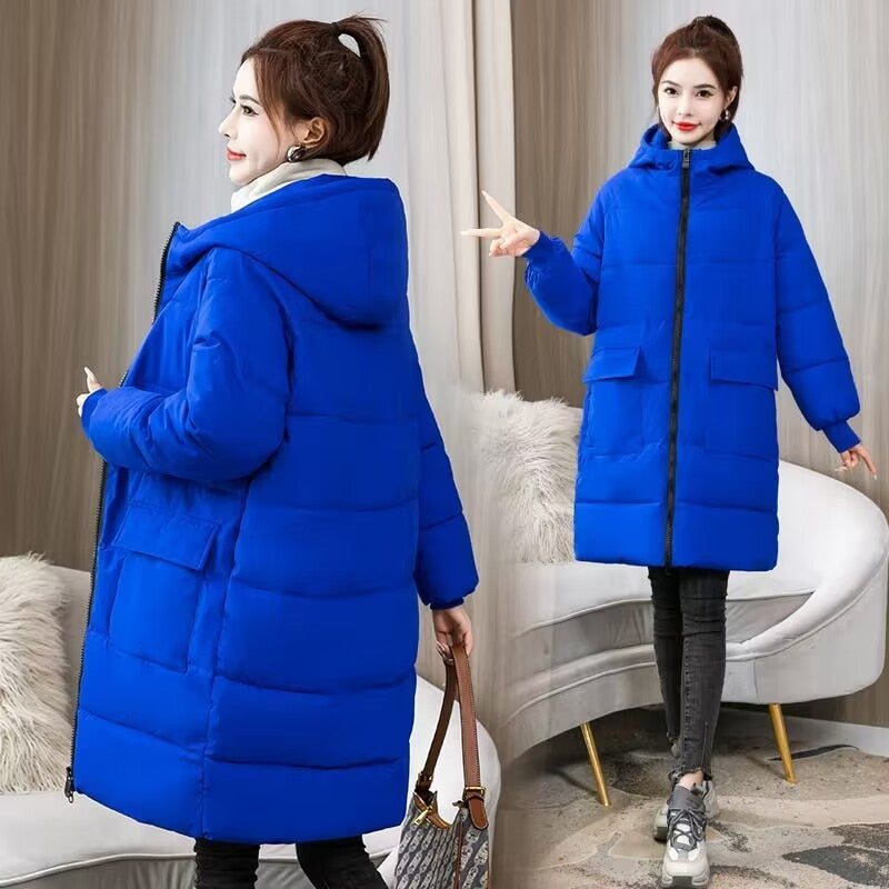 Women Padded Hooded Female Thicken Warm Jacket Cotton Padded Loose Snow Coat windbreake Outwear 8XL - WPJ3039