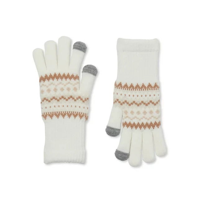 Women's Fair Isle Knit Gloves - ZB056