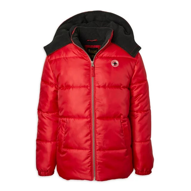 Boys Hooded Ripstop Puffer Winter Coat, Sizes 4-18 - ZB140