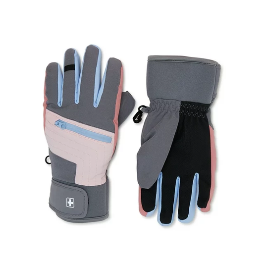 Girls Hybrid Zipper Pocket Ski Gloves ZB120