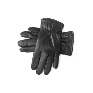 Men Thick Leather Plus Velvet Warm Gloves - C3491TCG
