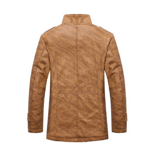 Men Warm Leather Zipper Up Casual Jacket  MJC15304