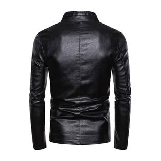 Men Slim Zip Out Leather Jacket  MJC15307