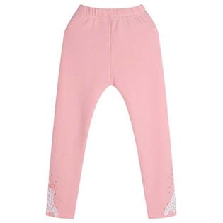 Kid Girl Alluring Solid Color Lace Decorate Legging - KGLGC54506
