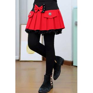 Kids Girls Solid Colored Trendy Skirt Style Superb Autumn Season Outing Leggings - KGLGC54540