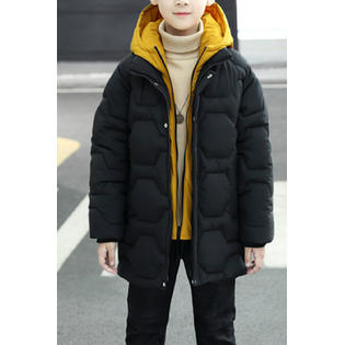 Kids Boys Solid Colored Thick Superb Casual Winter Season Long Sleeve Padded Jacket - KBJC33808
