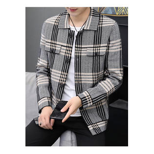 Men Striped Pattern Long Sleeve Breathable Button Closure Splendid Pocket Style Cardigan - MC89399