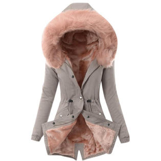 Women Breathable Long Sleeve Cozy Hood Neck Snap Button Closure Casual Jacket - WCJK88583