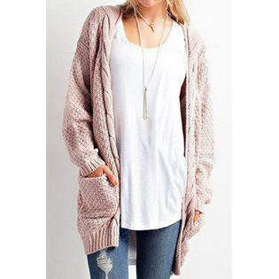 Women Solid Color Casual Warm Cardigan   WCC25100