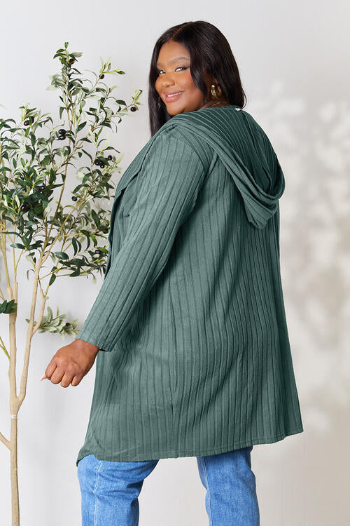 Women's Basic Bae Full Size Hooded Sweater Cardigan