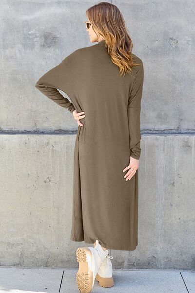 Women's Basic Bae Full Size Open Front Long Sleeve Cover Up