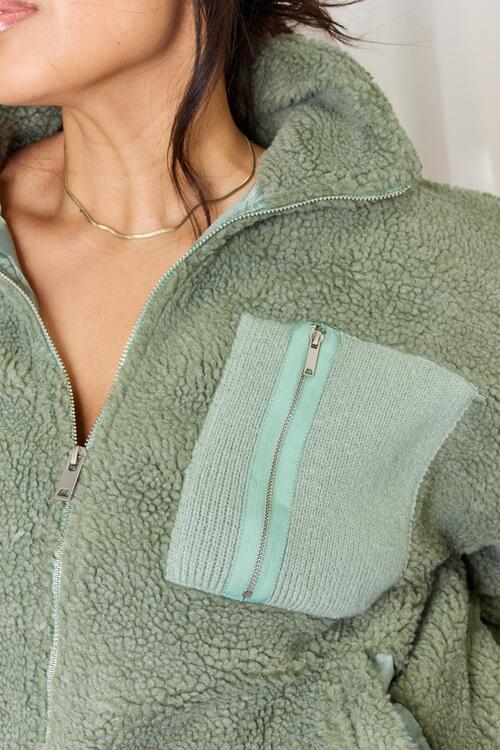 Women's Heimish Full Size Zip Up Collared Neck Jacket