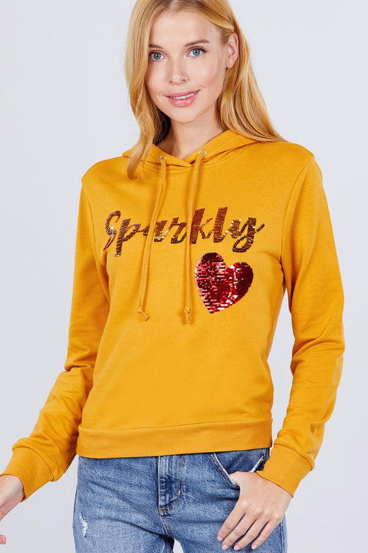 Women's Sparkly Sequins Hoodie Pullover