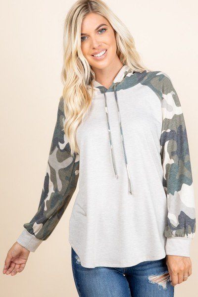 Women's Solid French Terry Casual Hoodie
