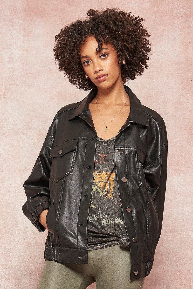 Women's A Faux Leather Jacket