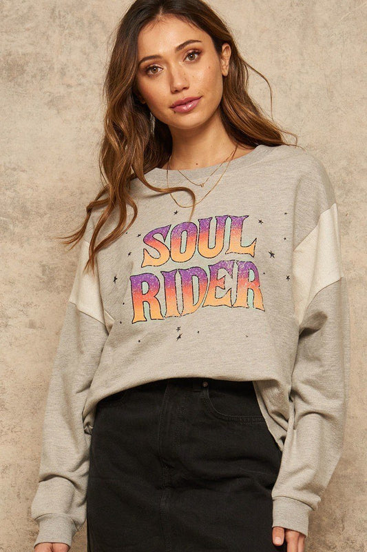 Women's A French Terry Knit Graphic Sweatshirt