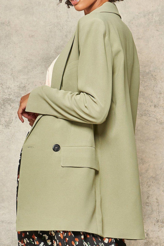 Women's A Solid Woven Blazer Jacket