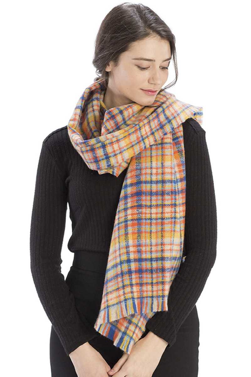 Women's Colored Plaid Checkered Scarf