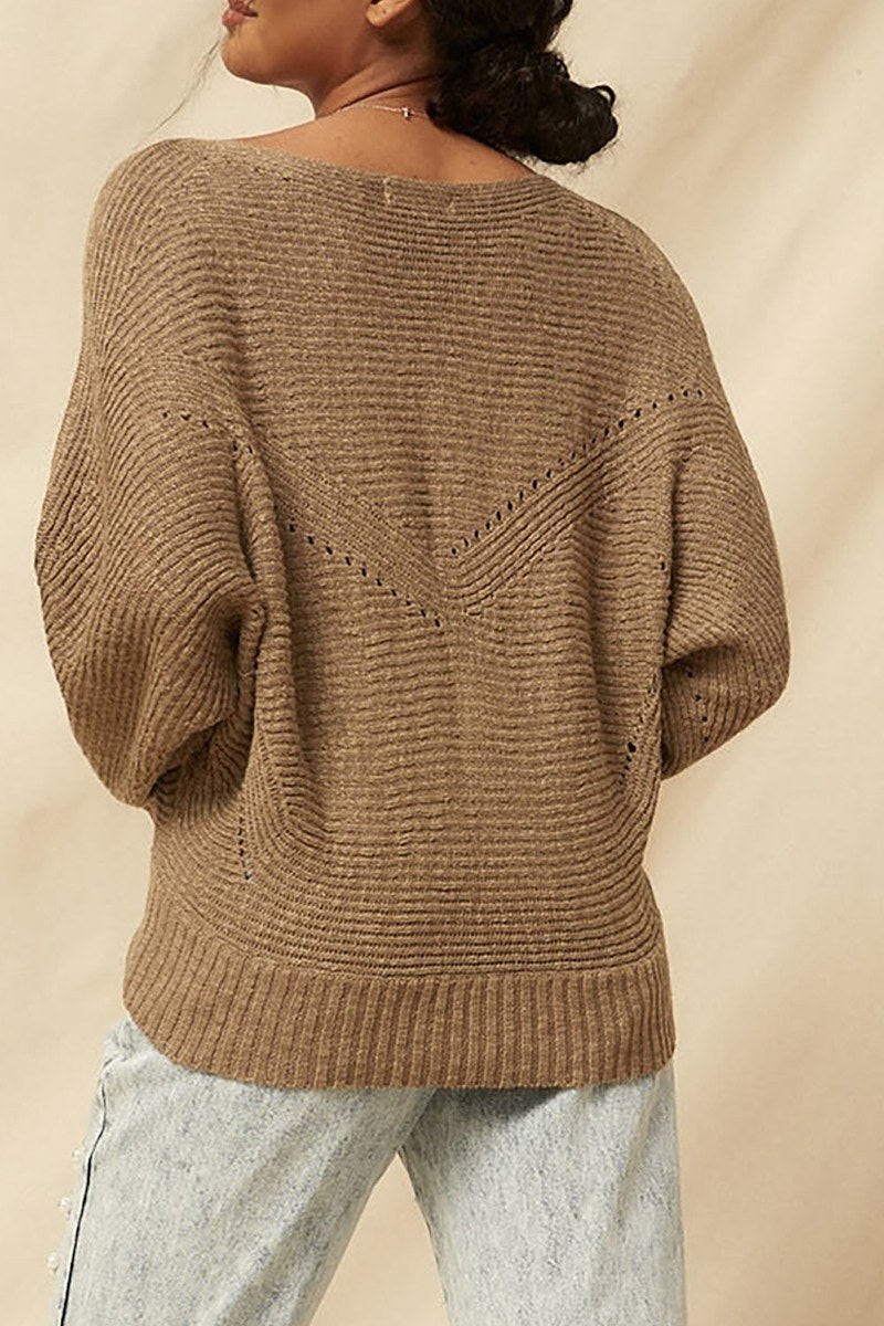 Women's A Ribbed Knit Sweater