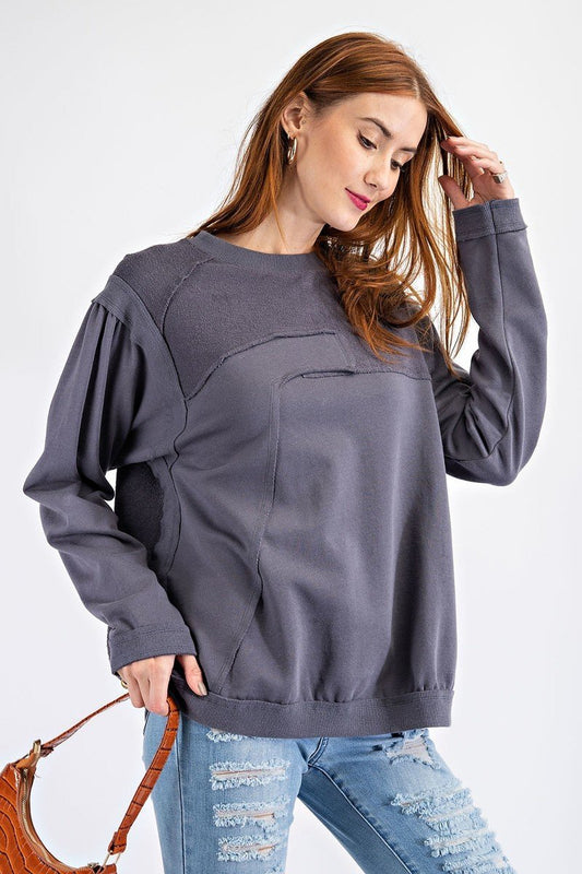 Women's Terry Knit Loose Fit Pullover