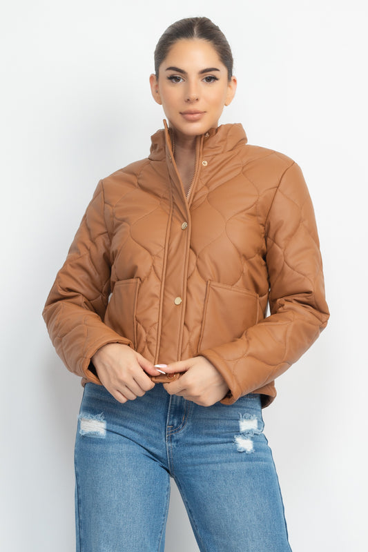 Women's Mock Neck Quilted Jacket