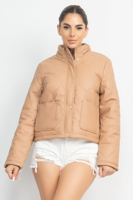 Women's Mock Neck Quilted Jacket