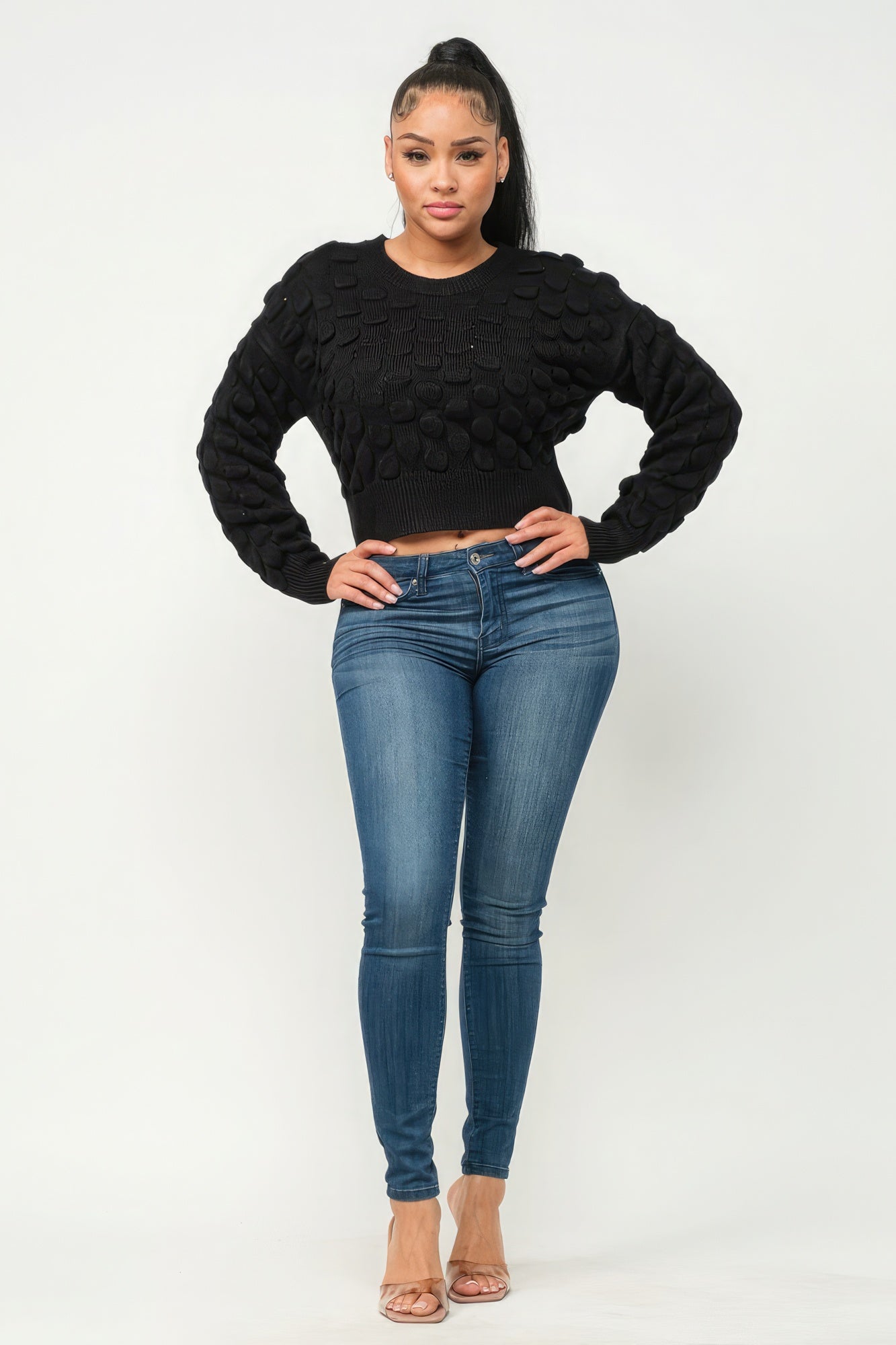 Women's Checker Sweater Top