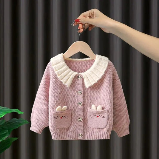 Kid Girls Sweater Coat Cardigan New Spring Autumn Infant Baby Knitted Coat - BTGCS2468