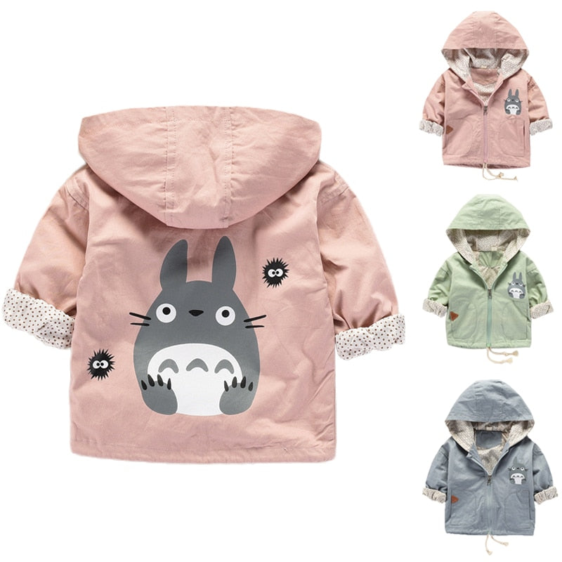 Newborn Baby Girl Clothes New Spring Autumn Boys Jacket Windbreaker Cute Cartoon Totoro Hooded - KBH2006