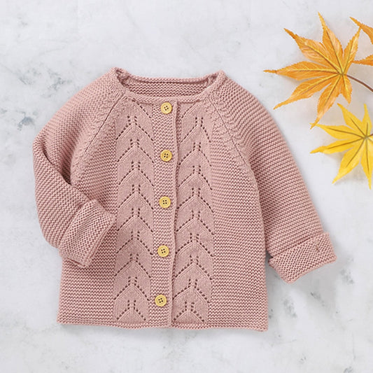 Newborn Baby Girl Clothes Sweater Knitted Cardigan Jacket Long Sleeve Fashion Knitted Outcoat - TGC2418