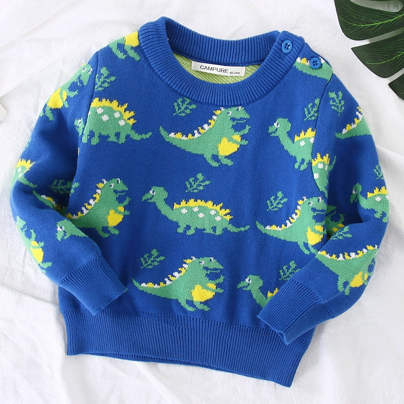 Kid Cartoon Sweater Casual Loose Pullover Sweater Baby Girls Boys Knitted Clothes Autumn Spring Girls Boys Pullover - KGST2401