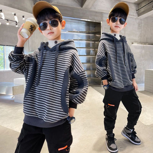 Children Long Sleeve Clothes Fall Boy Letter Hooded Sweatshirt Baby Girls Casual Loose Hoody - KBH2020
